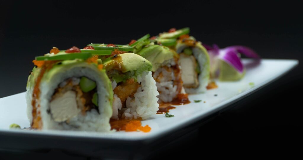 Blu Sushi - Sweet Chilli Chicken Roll Closeup
